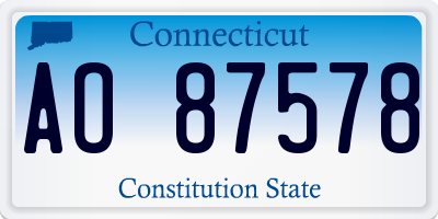 CT license plate AO87578