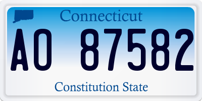 CT license plate AO87582