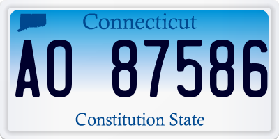 CT license plate AO87586