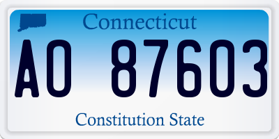 CT license plate AO87603