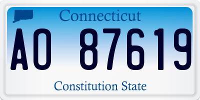 CT license plate AO87619