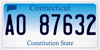 CT license plate AO87632
