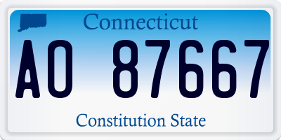 CT license plate AO87667
