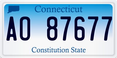 CT license plate AO87677