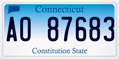 CT license plate AO87683