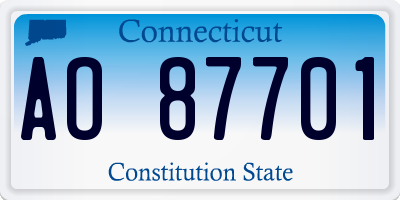 CT license plate AO87701