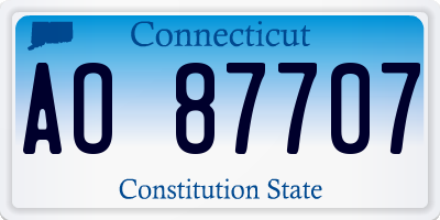 CT license plate AO87707