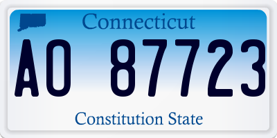 CT license plate AO87723