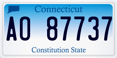 CT license plate AO87737