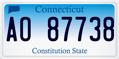 CT license plate AO87738