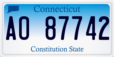 CT license plate AO87742