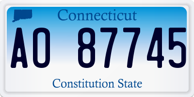 CT license plate AO87745
