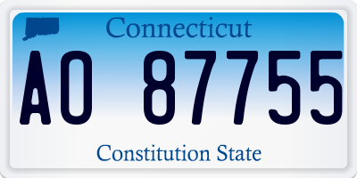 CT license plate AO87755