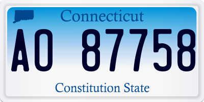 CT license plate AO87758