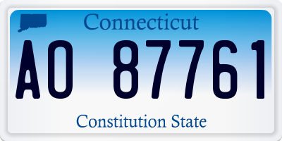 CT license plate AO87761