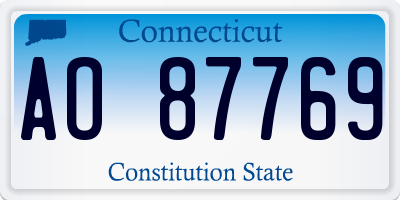 CT license plate AO87769