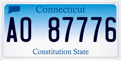 CT license plate AO87776