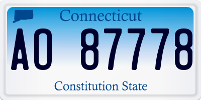 CT license plate AO87778