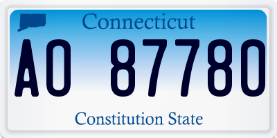 CT license plate AO87780