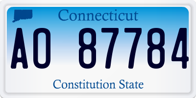 CT license plate AO87784