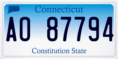 CT license plate AO87794
