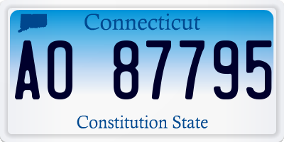 CT license plate AO87795
