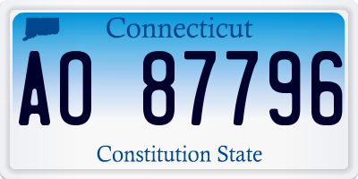 CT license plate AO87796
