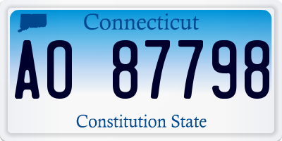 CT license plate AO87798