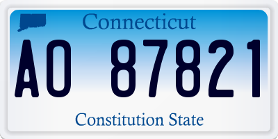 CT license plate AO87821