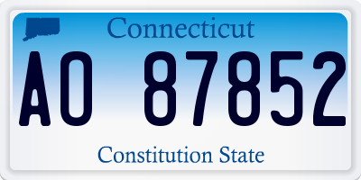 CT license plate AO87852
