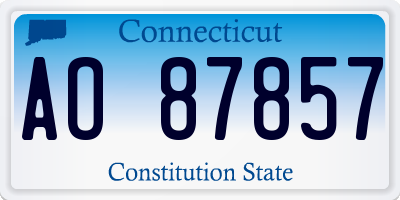 CT license plate AO87857