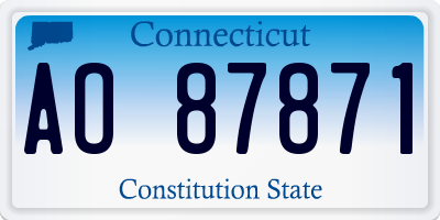 CT license plate AO87871