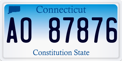 CT license plate AO87876