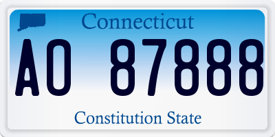 CT license plate AO87888