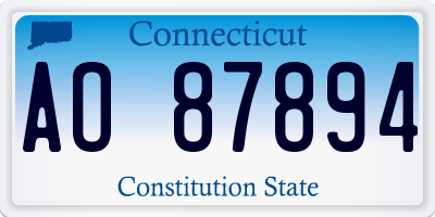 CT license plate AO87894