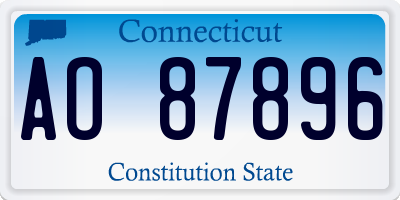 CT license plate AO87896
