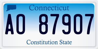 CT license plate AO87907