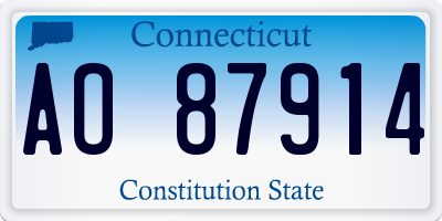 CT license plate AO87914