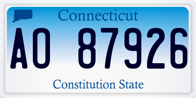 CT license plate AO87926