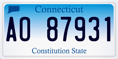 CT license plate AO87931