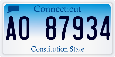 CT license plate AO87934