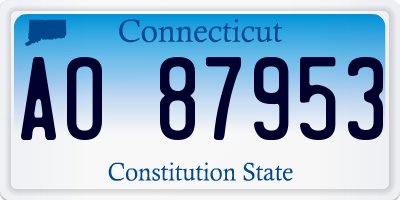 CT license plate AO87953