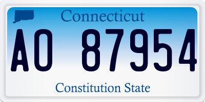 CT license plate AO87954