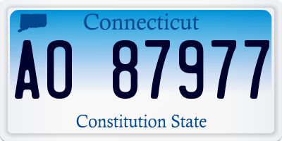 CT license plate AO87977