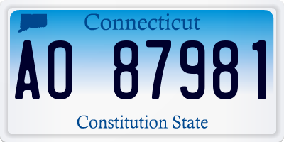 CT license plate AO87981