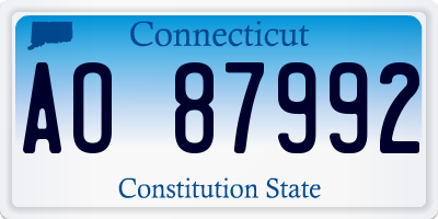 CT license plate AO87992