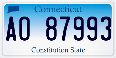 CT license plate AO87993