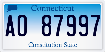 CT license plate AO87997