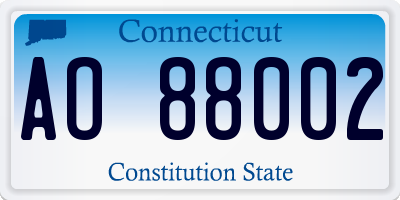 CT license plate AO88002