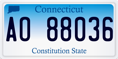 CT license plate AO88036